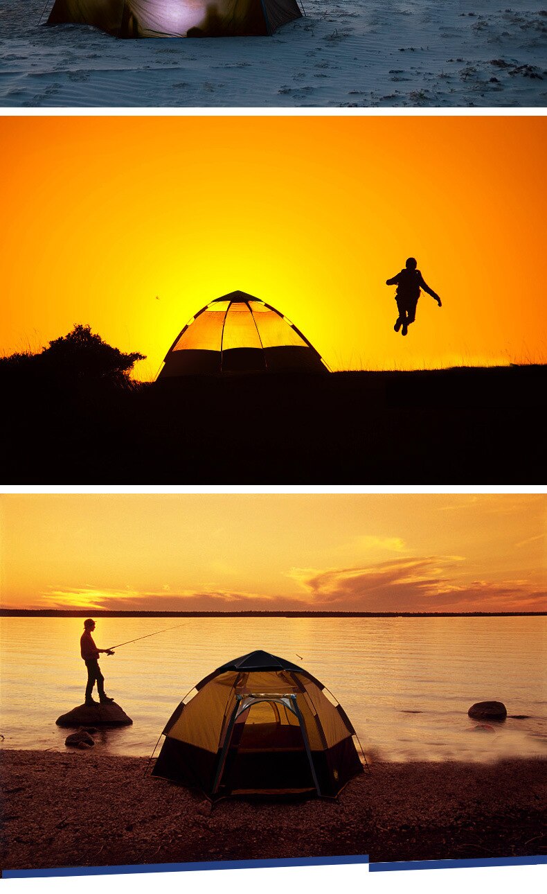 Cheap Goat Tents Automatic Tent Outdoor 3 4 Person Large Family Double Deck Tent Anti UV Waterproof Camping Beach Tent Fishing Hiking Picnic Tents 